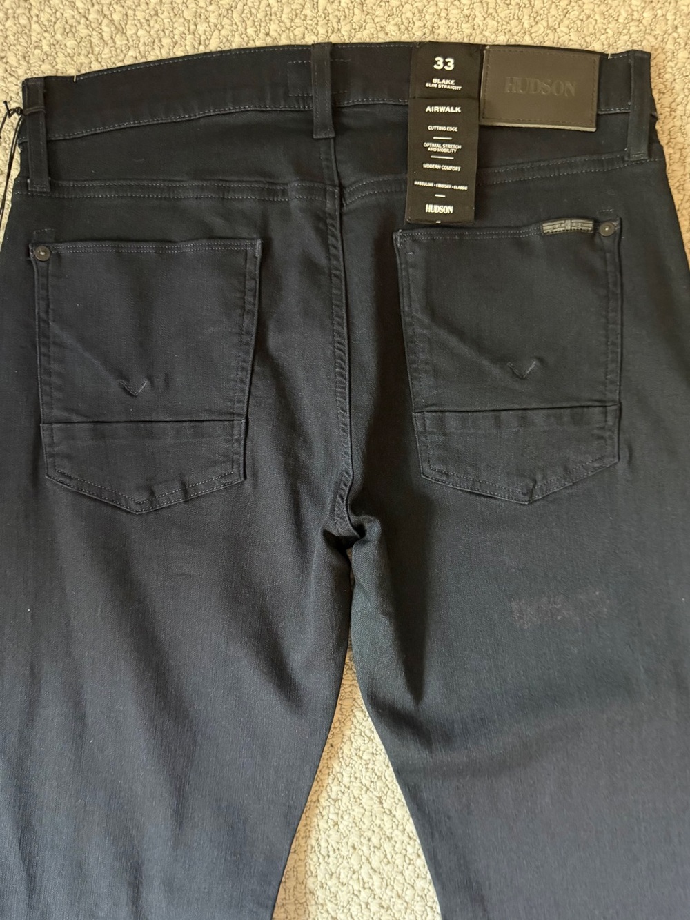 NEW Hudson Men's Jeans Blake Slim Straight AIRWALK Dark Blue Size 33x 34 - Picture 5 of 10